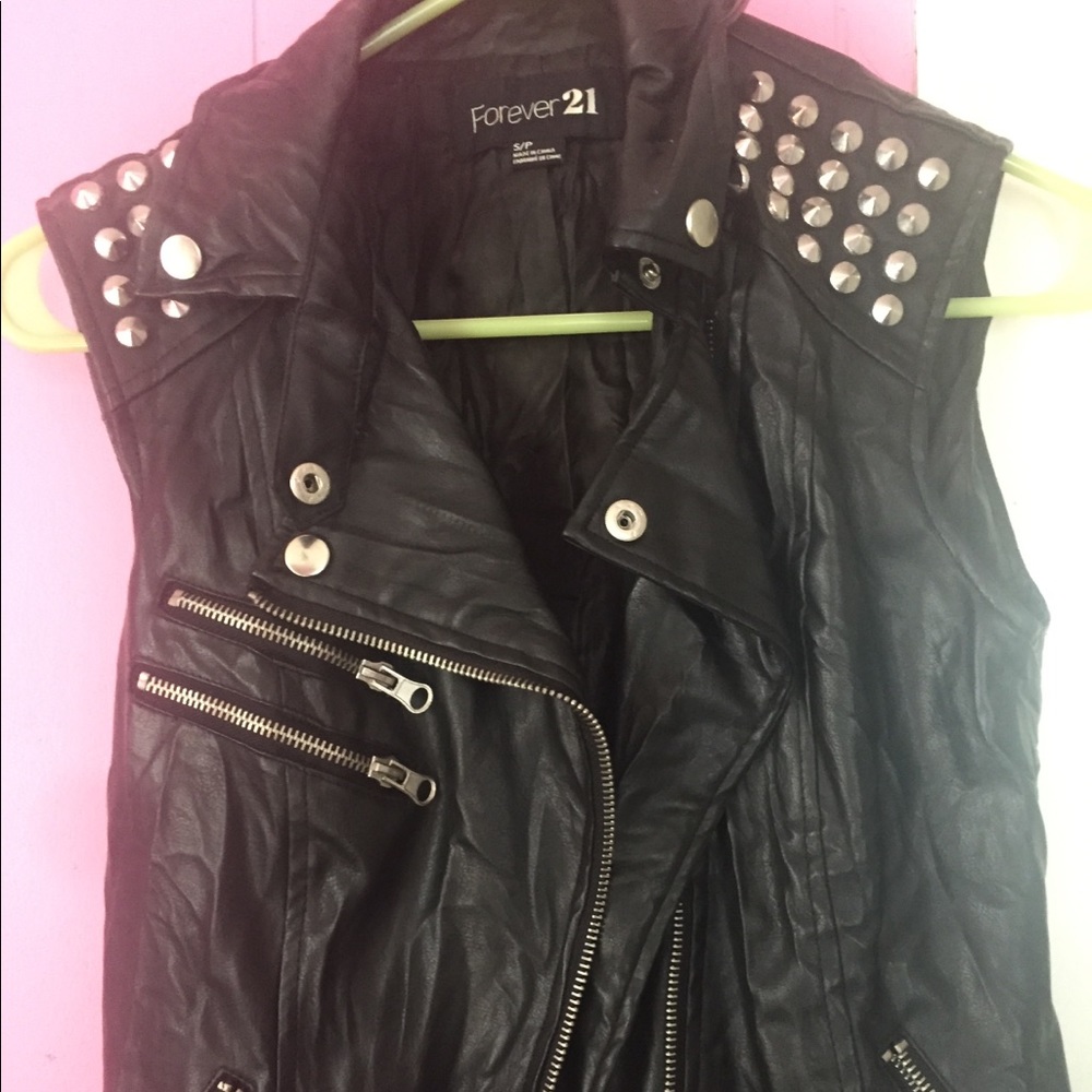 Studded leather vest